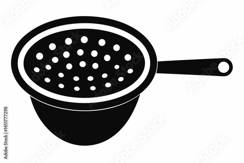 Tea Strainer Silhouette Vector Illustration 