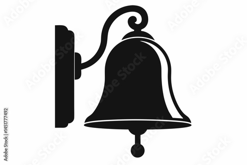 Wall Mounted Bell Silhouette Vector Illustration 