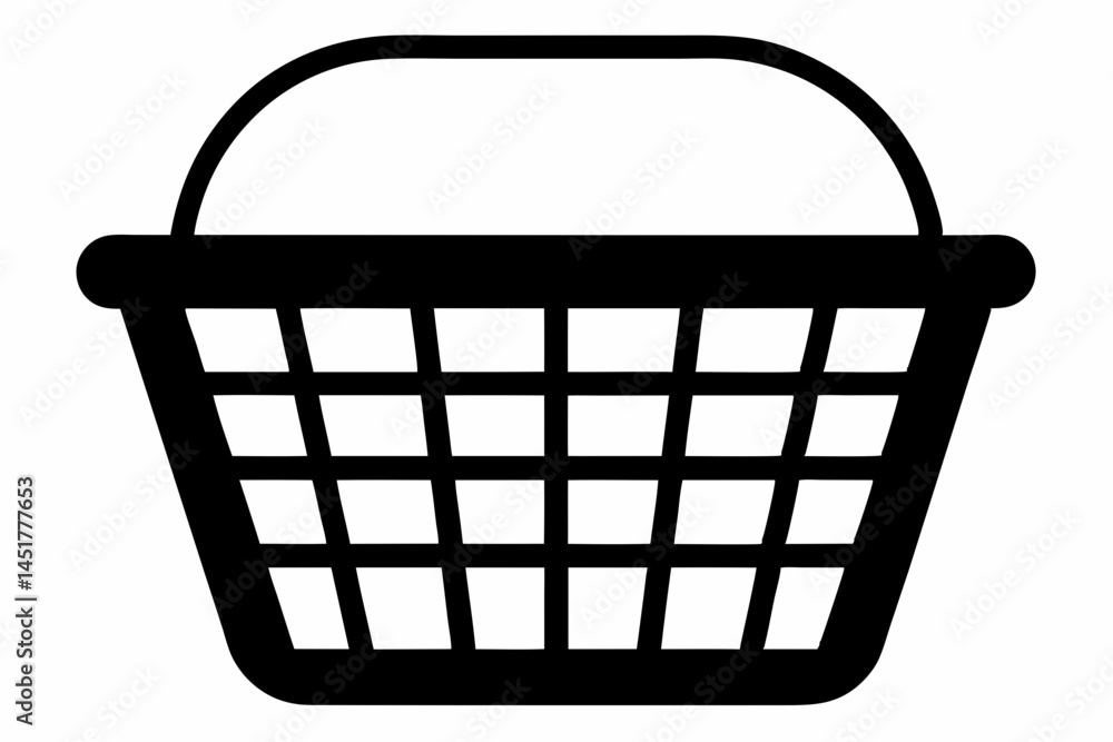 Wire Basket Silhouette Vector Illustration Wire Basket Silhouette Vector Illustration