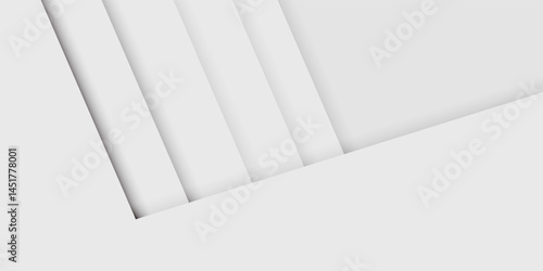 Panoramic geometric shapes on abstract white background