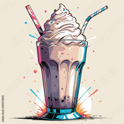 milk shake vector for design needs 