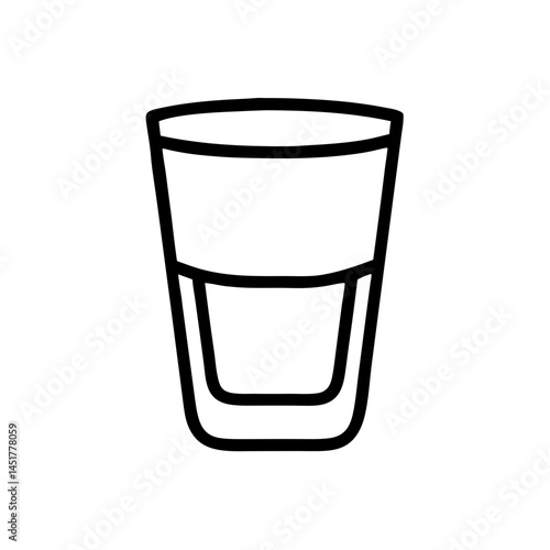 Vodka Shot Glass Icon on Transparent Background  
