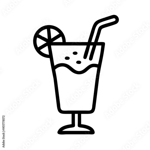 Refreshing drink with sugar rim in a clear glass  