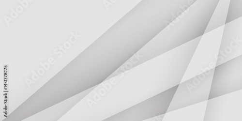 Panoramic geometric shapes on abstract white background