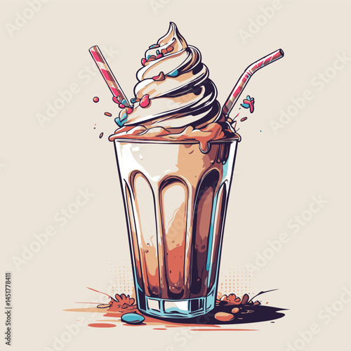 milk shake vector for design needs 