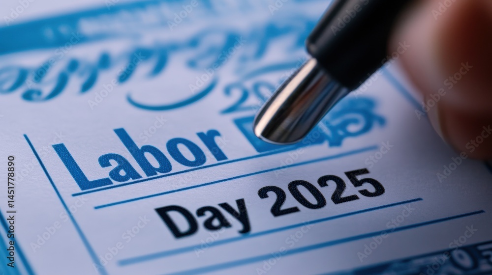 Marking labor day 2025 on a calendar. Marking labor day 2025 on a calendar.