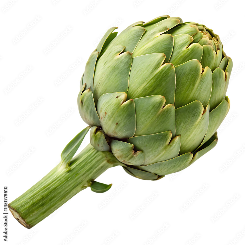Fototapeta premium Artichoke isolated on a transparent background