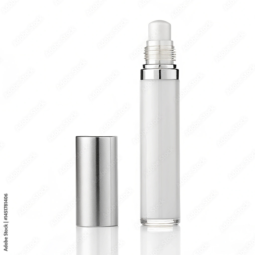 Roll-on eye serum applicator on white background Roll-on eye serum applicator on white background