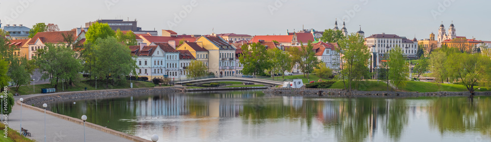 Minsk city center on a spring morning