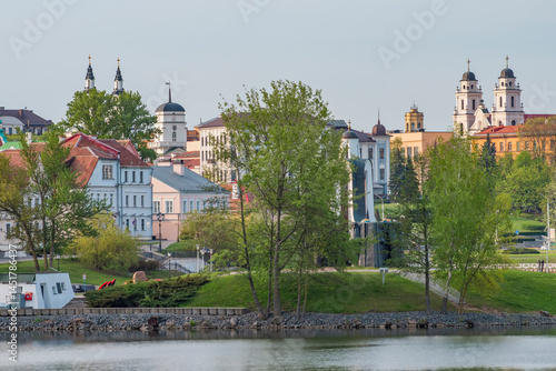 Obraz na płótnie Minsk city center on a spring morning w salonie