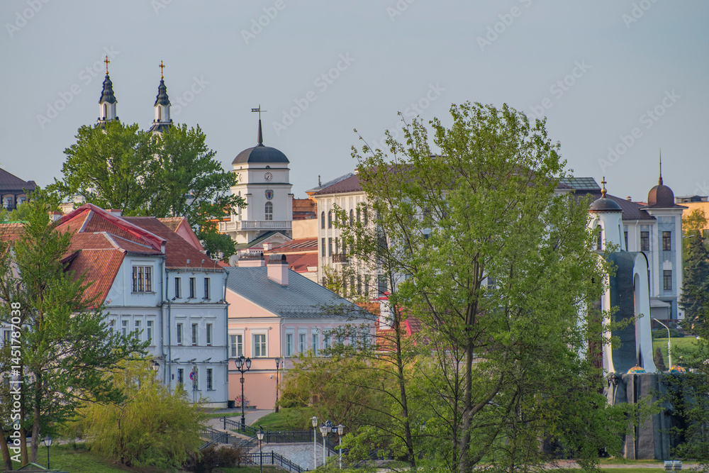 Minsk city center on a spring morning