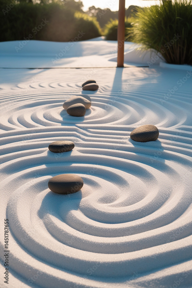 Naklejka premium zen garden with water