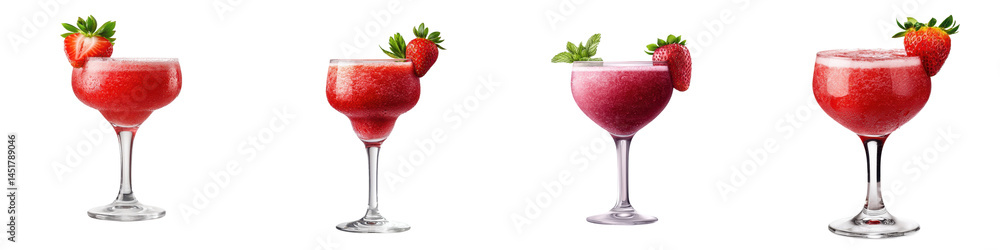 Refreshing strawberry cocktail in a chilled glass. Refreshing strawberry cocktail in a chilled glass.