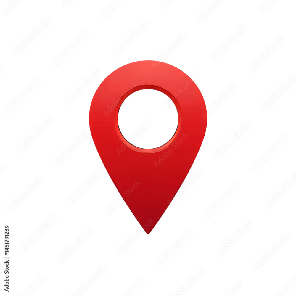 Red Map Pointer Icon, Location Pin, 3D Look, Transparent Background Red Map Pointer Icon, Location Pin, 3D Look, Transparent Background