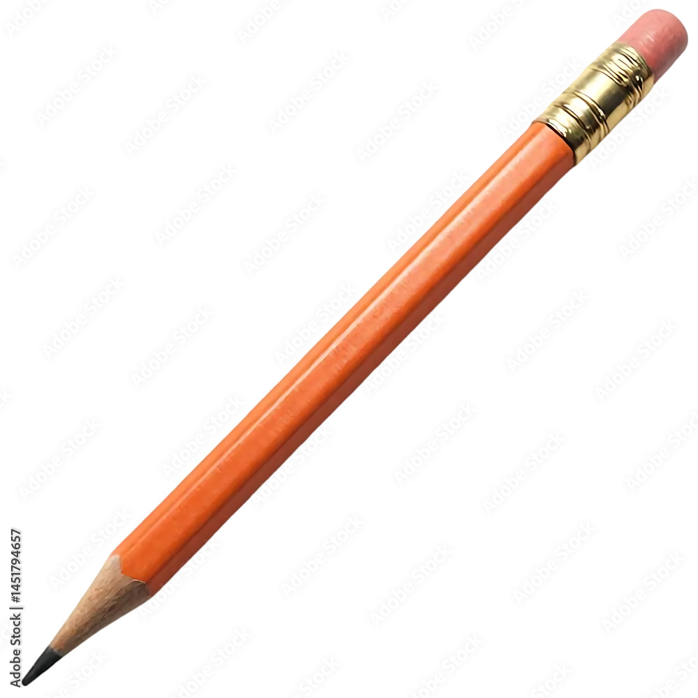 Orange Pencil with Eraser: Writing & Drawing Tool Orange Pencil with Eraser: Writing & Drawing Tool
