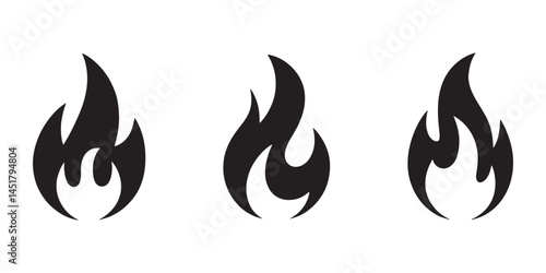 Fire icon collection. Fire flame symbol. Bonfire silhouette logotype. fire icon vector illustration.
