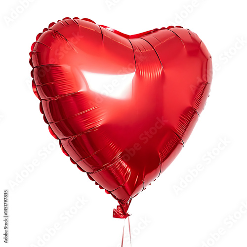 Heart-shaped balloon isolated on a transparent background
