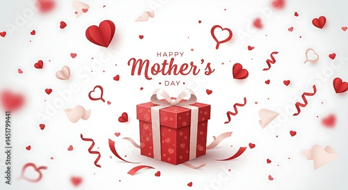 Obraz na płótnie Hearts in the Sky: A Paper Flight of Love for Mother’s Day