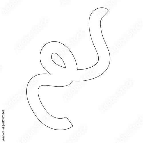 Line art organic shape element Abstract vector soft color illustration
