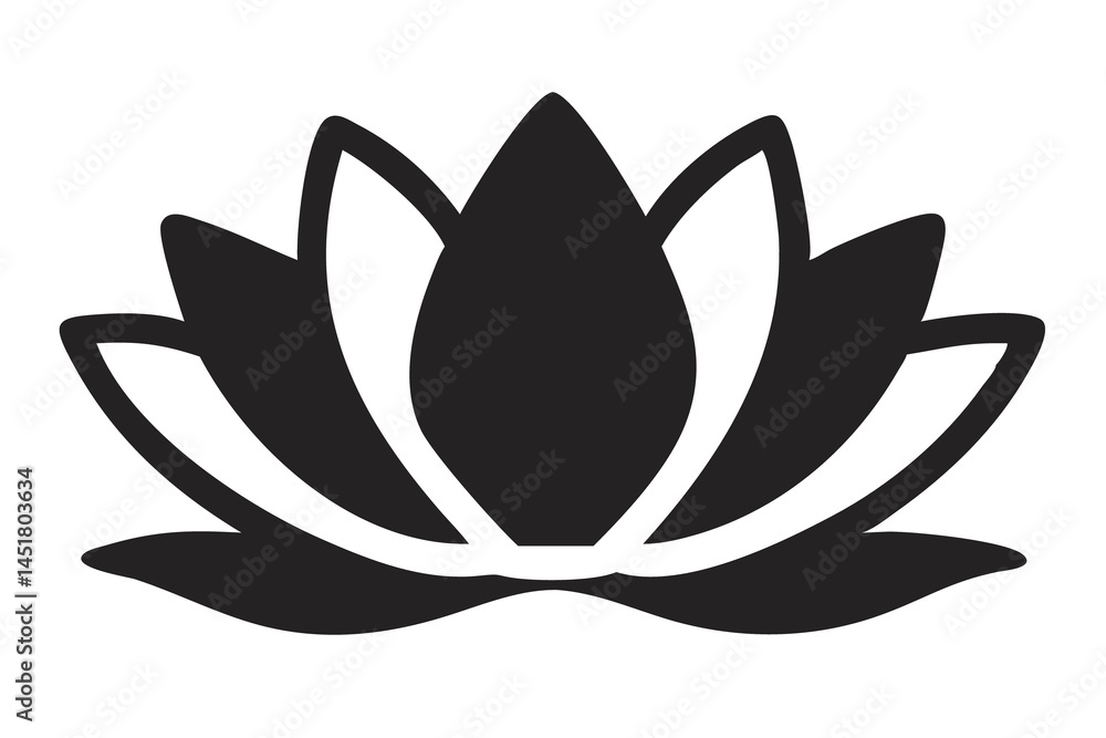 Fototapeta premium Water Lily Illustration, Serene Pond Flower, Tranquil Aquatic Bloom, Peaceful Floral Art