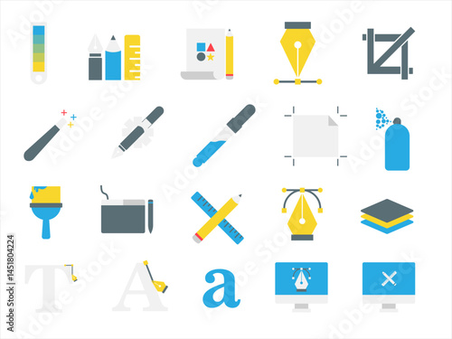 Graphic Design And Creative Agency Flat Icons