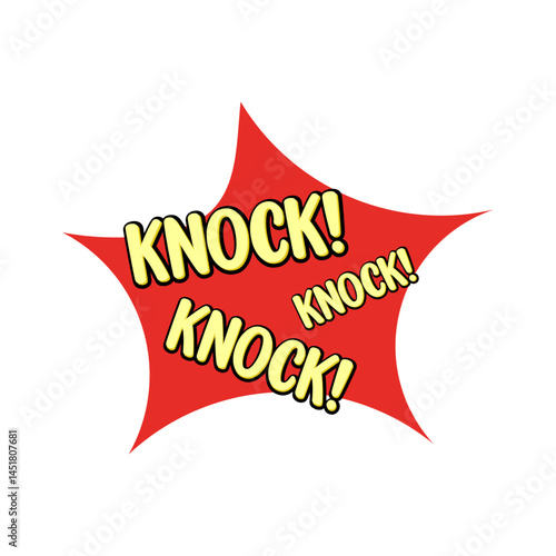 Knock Knock Text Vector Illustration