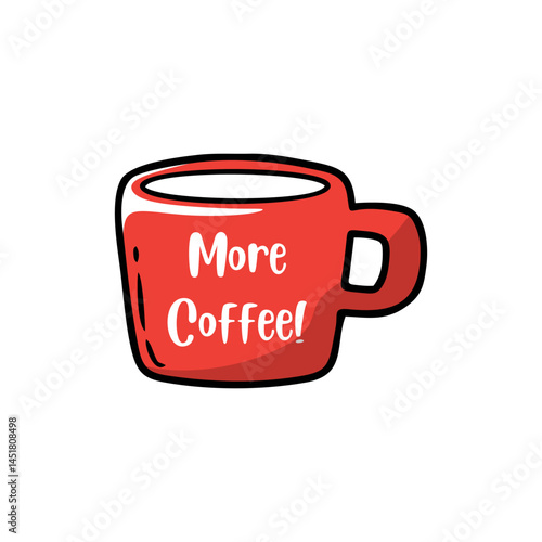 More Coffee Text on Mug Vector Illustration
