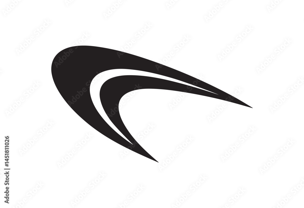 Fototapeta premium Abstract Speed Logo Icon Sleek Motion Symbol in Black