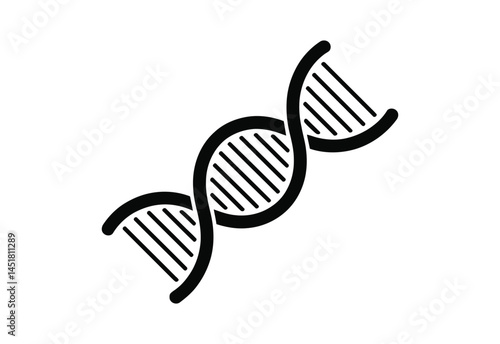 DNA Structure and Function vector illustration black and white