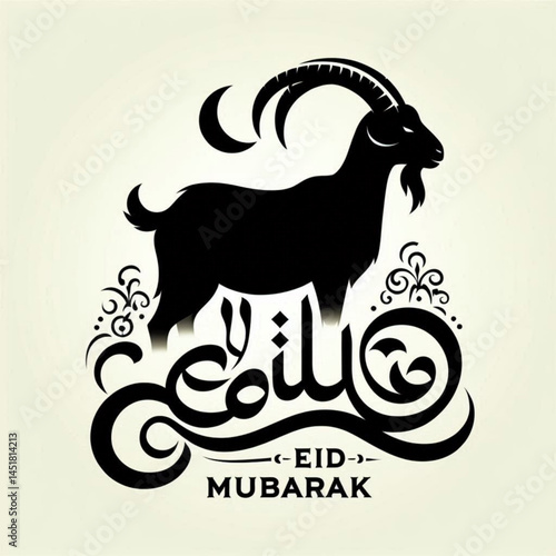 Goat silhouette design Eid Mubarak simple.goat silhouette 2 Eid UL adha 