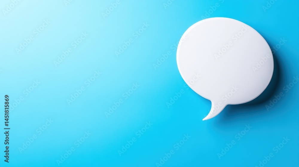 Blank speech bubble on a vibrant blue background Blank speech bubble on a vibrant blue background