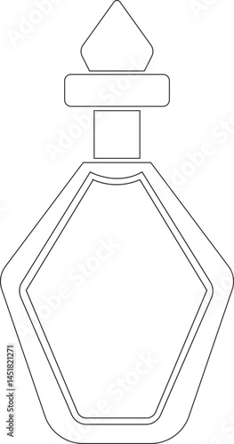 Perfume Bottle line art icon.Fragrance perfume vector. Line and glyph perfume.Clothing costumes and accessories concept.spray bottle of icon.perfume bottle with liquid inside, glowing reflection.
