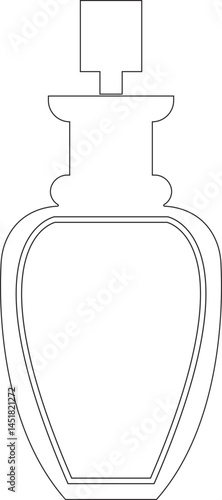 Perfume Bottle line art icon.Fragrance perfume vector. Line and glyph perfume.Clothing costumes and accessories concept.spray bottle of icon.perfume bottle with liquid inside, glowing reflection.