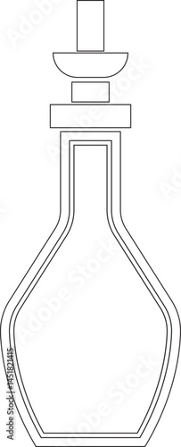Perfume Bottle line art icon.Fragrance perfume vector. Line and glyph perfume.Clothing costumes and accessories concept.spray bottle of icon.perfume bottle with liquid inside, glowing reflection.