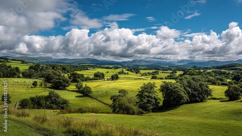 Wallpaper Mural Serene Summer Pastures Under a Bright Sky with Dramatic Clouds Torontodigital.ca