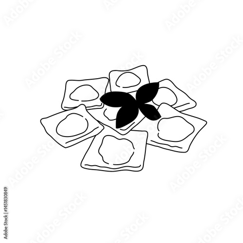 line art ravioli