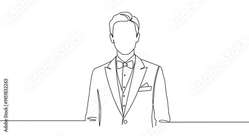 Elegant man in a suit standing confidently against a minimalist background  