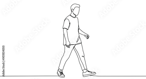 Obraz na płótnie Minimalist illustration of a person walking w salonie