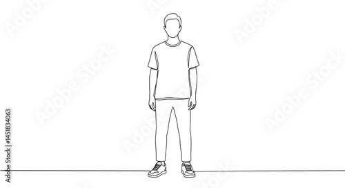 Obraz na płótnie Outline of a person standing on a plain background w salonie