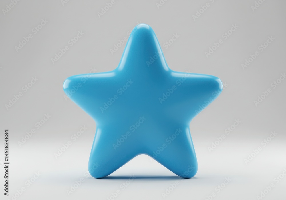 Rendered image of a blue star shape Rendered image of a blue star shape