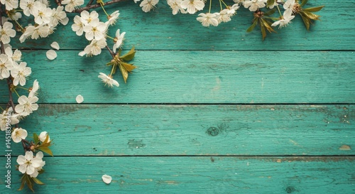 Cherry Blossom on Rustic Wood Spring Floral Arrangement
