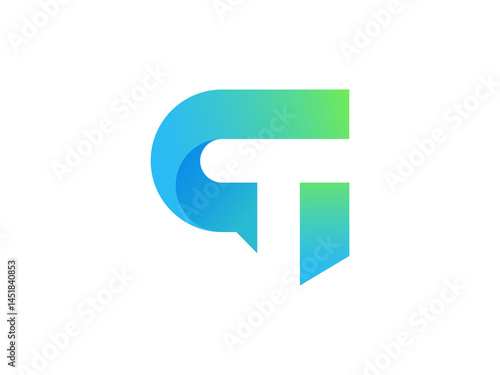 Fotografie abstract gt Logo Design - gradient gt logo