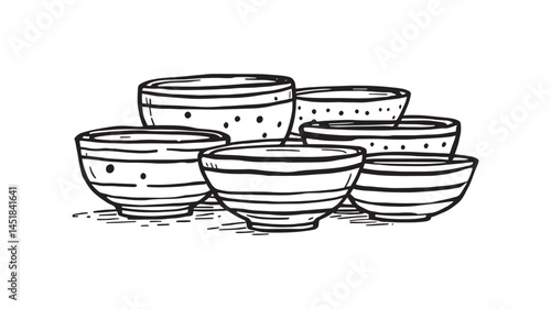 Ceramic Soup Bowl Line Art Illustration of Timeless Design