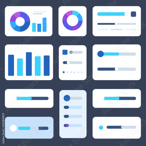 Data Visualization: A dynamic collection of charts and graphs, designed for insightful data representation. Perfect for conveying complex information in a clear and engaging format.