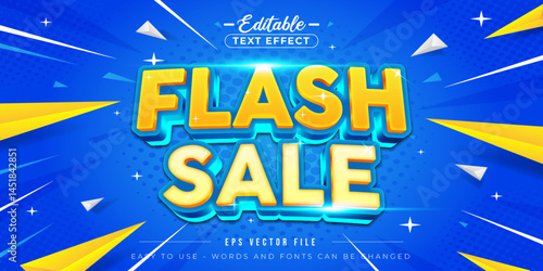 Glossy flash sale text, editable text effect.