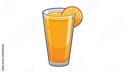 Glass of fresh orange juice with a healthy citrus beverage