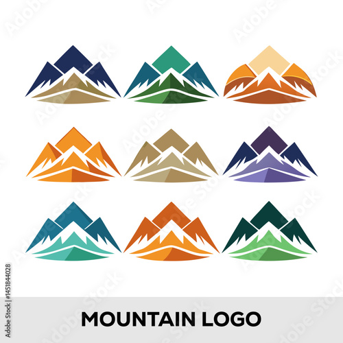 Colorful Mountain Logo Variations