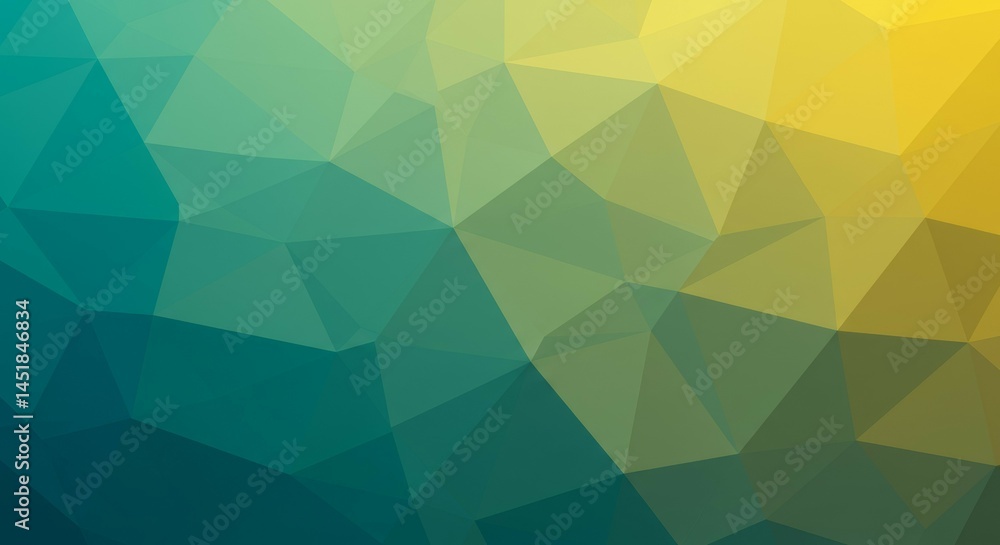 Fototapeta premium Geometric Triangle Background in Teal and Yellow Gradient