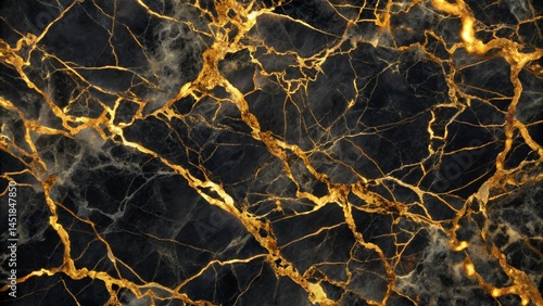 black marble with yellow gold veins luxury background