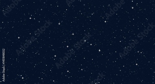 Starry Night Sky Background with Twinkling Stars and Dark Blue Color